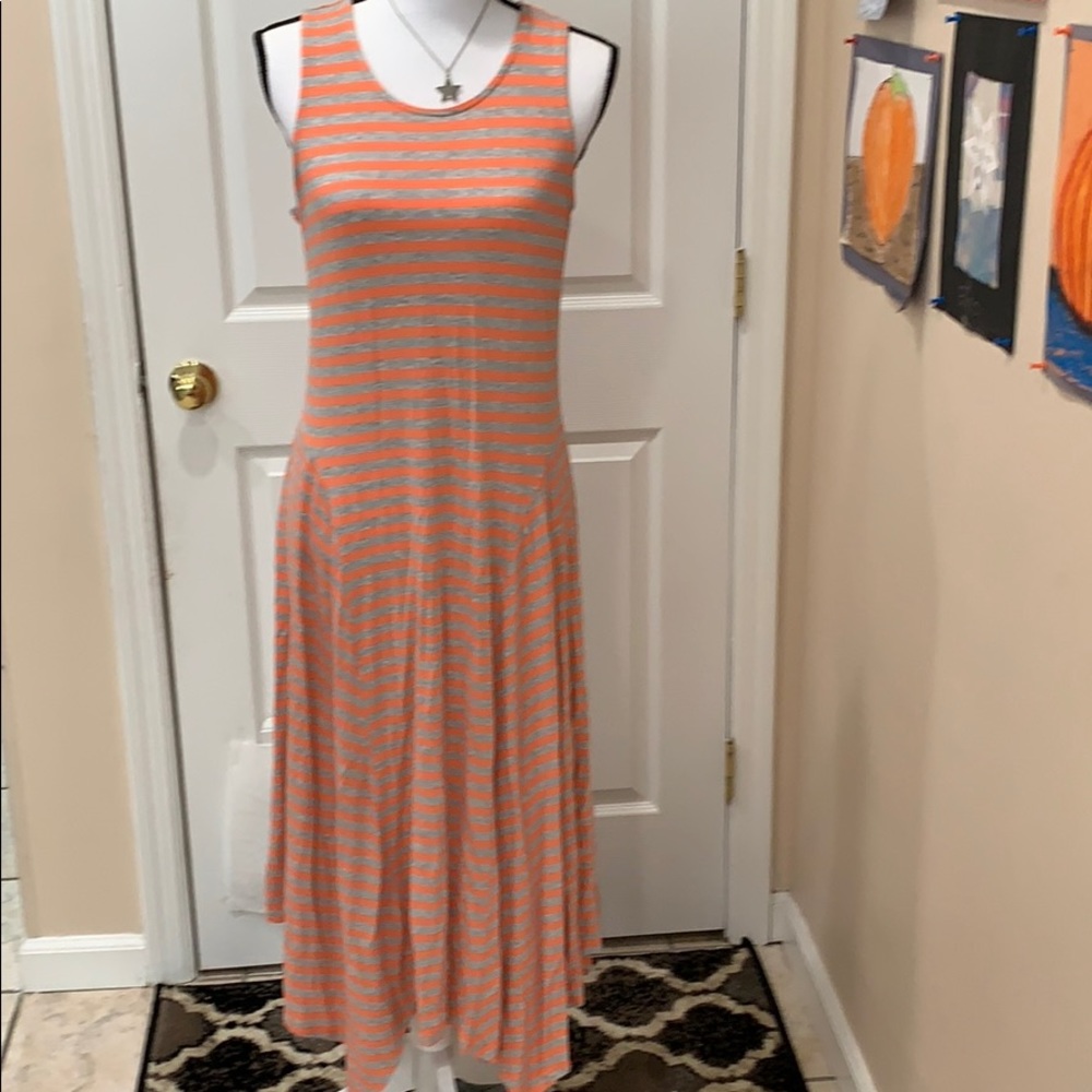 Apt 9 striped peach and gray stretch dress size M